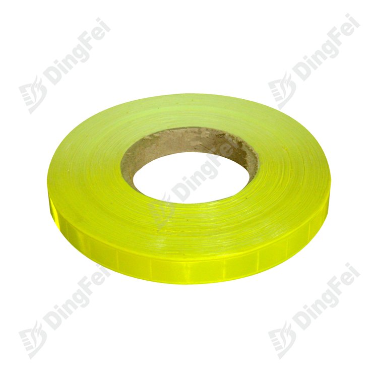 2 CM Fluorescent Yellow Checkered PVC Saw One Reflective Tape For Clothing - 